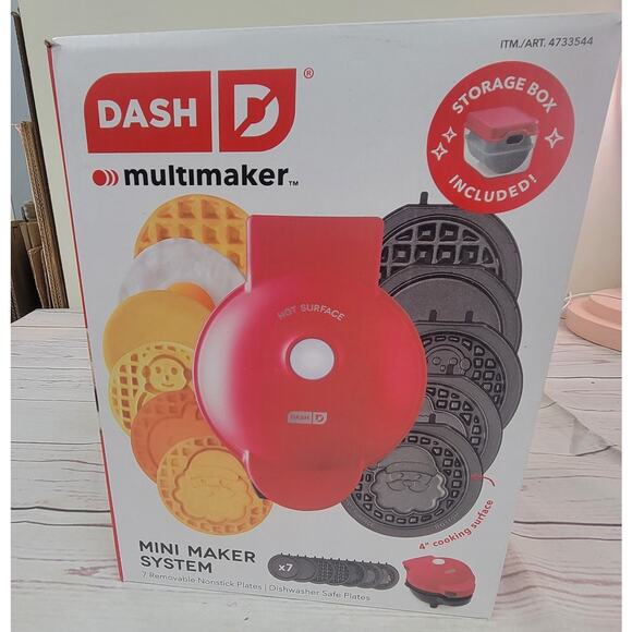 Dash MultiMaker Mini Waffle System w/ 7 Removable Plates - Picture 2 of 6